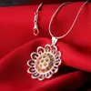 Collane con ciondolo UFOORO! Affascinante collana girocollo in argento placcato 925 con timbro rotondo giallo girasole CZ per gioielli da donna