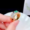 Pierścienie klastra Naturalne i prawdziwy szmaragdowy pierścień 925 SREBRORY SREBRI 5 7 mm kamień szlachetny