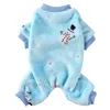 Chien vêtements mignon 4 jambes chaud vêtements pour animaux de compagnie tenue vêtements pyjamas polaire combinaison hiver petit bonhomme de neige Pattern1