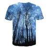 Męskie koszulki T-shirt 3D Starry Clou Nature Tree Dead Gałęzie Druku Krótkie rękawy luźne x-6xl 2023 Summer