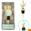 Legering Wine Bottle Stoppers Gold Color Wine Corks Accessoires Accessoires Metalen Bar Decoratie Tools Cactus Vorm Wijnstopperafdichtingsstekker