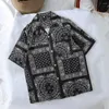 Chemises décontractées pour hommes Grande chemise d'été Anti-boulochage Style vintage Imprimé géométrique Hauts pour hommes
