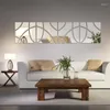 Pegatinas de pared geometría elíptica 3D sala de estar TV telón de fondo DIY arte decoración entrada del hogar espejo acrílico