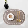 Table Mats High-end Mat Fabric Placemat Decorative Protective Oval Shape