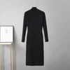 Casual Dresses Slim Fit Long Knit Women A Line Dress Autumn Winter Thick Warm Bodycon Pullover Woman Sweater Pull Femme