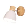 Vägglampa träbelysning sängkanten modernt ljus för sovrum nordisk makron 6 färg styrhuvud e27 85-285v