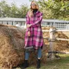 Dameswol Blends Autumn/Winter 2023 Europa en America Coat lange mouwen Trench Rapel Losse Wollen Plaid Shirt