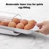 Storage Bottles Stackable Egg Holder Box Automatic Rolling Refrigerator Eggs Organizer Space Saver Container Kitchen