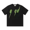 2023 Nieuwe T-shirt-editie van de hoogwaardige T-shirt Summer Lightning Groen Green Gedrukt T-shirt Loose ontspannen unisex T-shirt