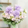 Dekorativa blommor Artificial Peony Bouquet Fake Hortangea Chrysanthemum Ball Bunch For Wedding Home Decoration Table Decor