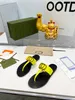 2021 Zomer Luxe G Sandalen Designer Vrouwen Slippers Slipper Mode Echt Leer Slides Metalen Ketting Dames Casual Schoenen