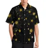 Chemises décontractées pour hommes abstrait soleil imprimé chemise ample mâle plage soleil motif été imprimé à manches courtes Cool surdimensionné Blouses