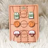 Ohrstecker Basketball Schießen Kleid Ball Set Holzkarte Holz Damen Sport