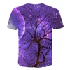 Męskie koszulki T-shirt 3D Starry Clou Nature Tree Dead Gałęzie Druku Krótkie rękawy luźne x-6xl 2023 Summer
