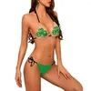 Kvinnors badkläder irländska St. Patrick's Day Digital Print Print Lady Sexig baddräkt Thin Strap Beach Bikini