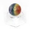 Naszyjniki wisiorek Kft Natural Stone Chakra Dekoracja 20 mm-40 mm okrągłe kulki kulkowe Kryształy Kulka Wicca Trinket Decor ze stojakiem