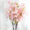 Fleurs décoratives 1 PCS Htmeing Fleurs De Cerisier Artificielles Avec Des Branches De Feuilles Faux Fleur De Mariage Maison Fête Bureau Décor Floral Art