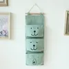 Storage Bags 3 Pockets Cartoon Closet Hanging Organizer Bag Kids Room Bedroom Door Keys Cell Phone Pouch