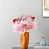 装飾的な花高級作品人工ブーケイージーケア6枝の蝶の蘭の花の結婚式の装飾家の供給