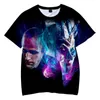 Camisetas masculinas DJ alemão Boris Brejcha Roupas 3D Impressão infantil Camisetas de praia de verão Harajuku meninos e meninas de manga curta