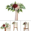 Fleurs décoratives allée chaise arrière décoration accessoires de décoration guirlande de fleurs pour fête de mariage église Festivals en plein air