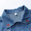 Women's Blouses 2023 Spring dames denim shirt tops tops lange mouw orginale niche cartoon geborduurd losse casual Jean