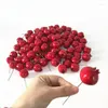 Decorative Flowers Fake Fruit Pomegranate Artificial Red Holly Berry Christmas Diy Flower For Wedding Vase Decoration