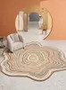カーペットモダンな抽象的なライン絵画リビングルームのための床の不規則な形状の絵画マットファッションホーム装飾