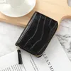 Kortinnehavare Fashion Women Slim Business Holder Pu Leather Wallet Bag Pås blixtlås Kredit/ID/Bank Case Coin Purse