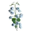 装飾的な花1ブランチフェイクシルクフラワーリアルな新鮮なキーピング天気耐性アレンジメント偽のカンパヌラ