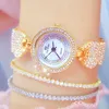 Zegarwatch BS Bee Sister Fashion Watch for Women Styl luksusowa bransoletka krążkowa Kreatywna design Gold Quartz Diamond