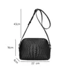 Kvällspåsar Motingsome Knited Series äkta läderkvinna axelväska Crossbody Luxury Cowhide Woven Ladies Daily Purses Black 2023