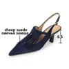 Sandales Mode Chaussures D'été Escarpins De Luxe Femmes Talons Aiguilles Sexy Dames En Cuir Haute Designer Bouts Pointus Bleu