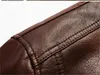 Herrjackor märke High Leather Jacket Men Coats Plus 5xl Quality Outerwear Business Winter Faux Päls Male Top Clothece Q6142