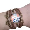 Charm Bracelets YURI!!! On Yuri Victor Antique Anime Leather Bracelet Time Gem Unique Multilayer Infinity Love Butterfly 007-012