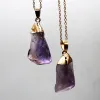 Unisexe Coloré Pierre Naturelle Pendentif Colliers Cristal Pierre Brute Collier Bijoux Accessoires Pour Hommes Femmes En Vrac