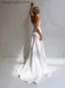 Party Dresses Pärled Pearl Mante Mermaid Wedding Dresses 2023 Spaghetti Straps Sweatheart Satin Bridal Gowns Robe de Mariee Civil for Women T230502