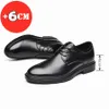 Chaussures en cuir pour hommes, chaussures rehaussantes, semelles intérieures rehaussantes de 6CM, robe britannique d'affaires, chaussures de bureau formelles pour hommes, chaussures de mariage