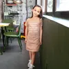 女の子のドレス夏の子供の女の子半袖の手紙プリントされたカジュアルスカート膝高コットンベビー服販売