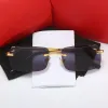 Designer-Sonnenbrillen quadratisch Carti-Brille Designer-Sonnenbrillen für Frauen Sonnenbrille Neue Leopardenkopf rahmenlose Männer männliche Persönlichkeit Mode mit Kurzsichtigkeit