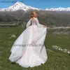 Party Dresses Sevintage Arabic Dubai Wedding Dresses 2021 Lace Appliques O-Neck Bridal Dress Long Sleeves Princess Wedding Gown T230502