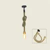 Hanglampen Woerfu American Retro Lights Industrial Wind Manual Rope E27