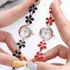 Relógios de pulso relógio feminino feminino Design de flores Lucky Mini Quartz estilo feminino Feminino Small Daisy Student Bracelet