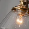 Pendant Lamps Handmade Brass Lamp Mouth Blown Clear Crystal Bubble Glass Suspension Light Cafe El Bar Bedside Ceiling Chandelier