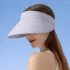 Sombreros de ala anchos Color de caramelo simple Caballa superior vacía para mujeres Luz plegable Summer Sol Sol Sport Outdoor Sport Anti-UV 13cm Gran playa