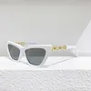 Designer OFF W sunglasses Super high quality Off new fashion trend white narrow frame kitten's Eye Sunglasses same owri021f original box