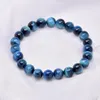 Strand 5A Quality Natural Blue Tiger Eye Buddha Bracelets Women Men Stone Round Beads Handmade Yoga Health Jewelry Pulsera