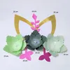 Fleurs décoratives papier cartonné vert bricolage facile papier avec oreilles feuilles ensemble pour bébé pépinière mur fleur décor douche anniversaire tutoriels vidéo