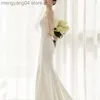 Robes de soirée 2023 nouvelles robes de mariée sirène satin sans bretelles sans manches petit train robe de noiva simple mode élégante robe de banquet T230502