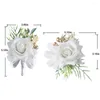 Fiori decorativi Sposo Sposa Corsage Flower Set da polso Bracciali artificiali Accessori da sposa